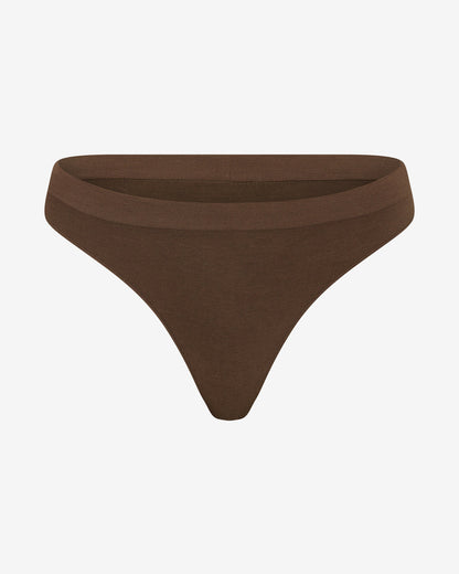 Seamless Bamboo Thong | Chocolate