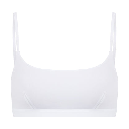 Scoop Neck Bralette | White